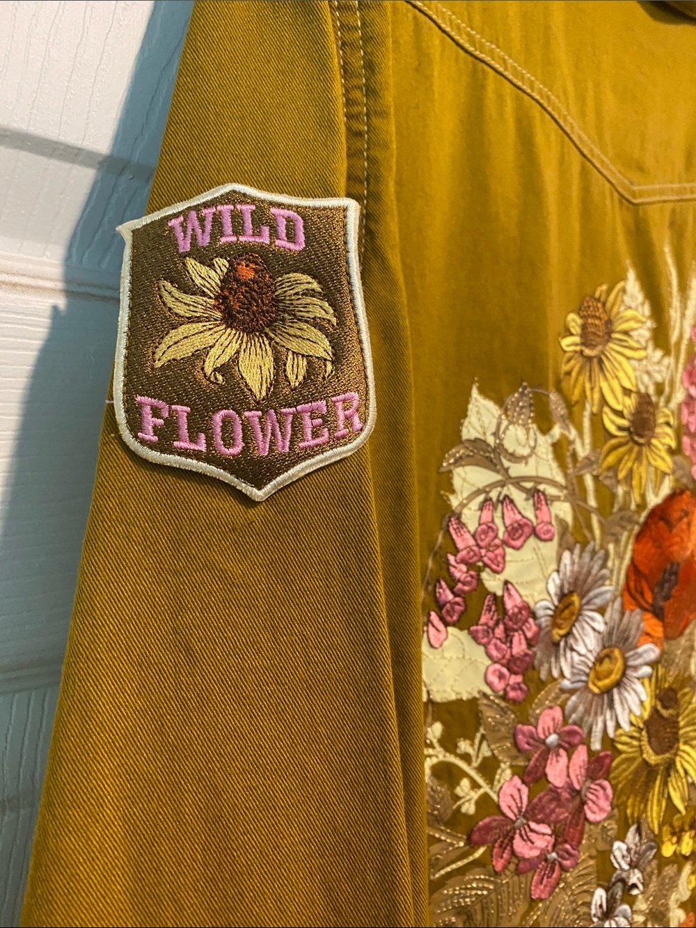 Spell Mustard Yellow Embroidered Patchwork Jacket - Picture 6 of 6